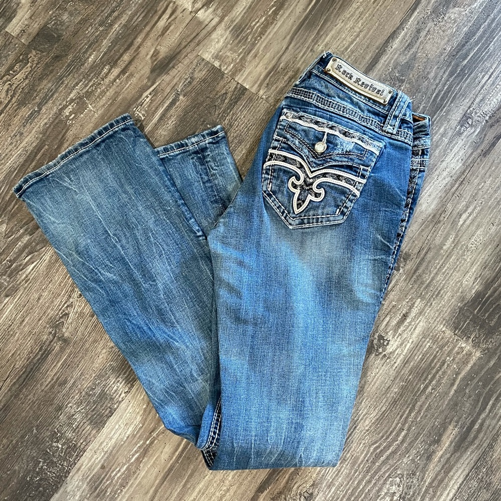 Women's Rock Revival Shaina Boot Cut Denim Jeans Size 28